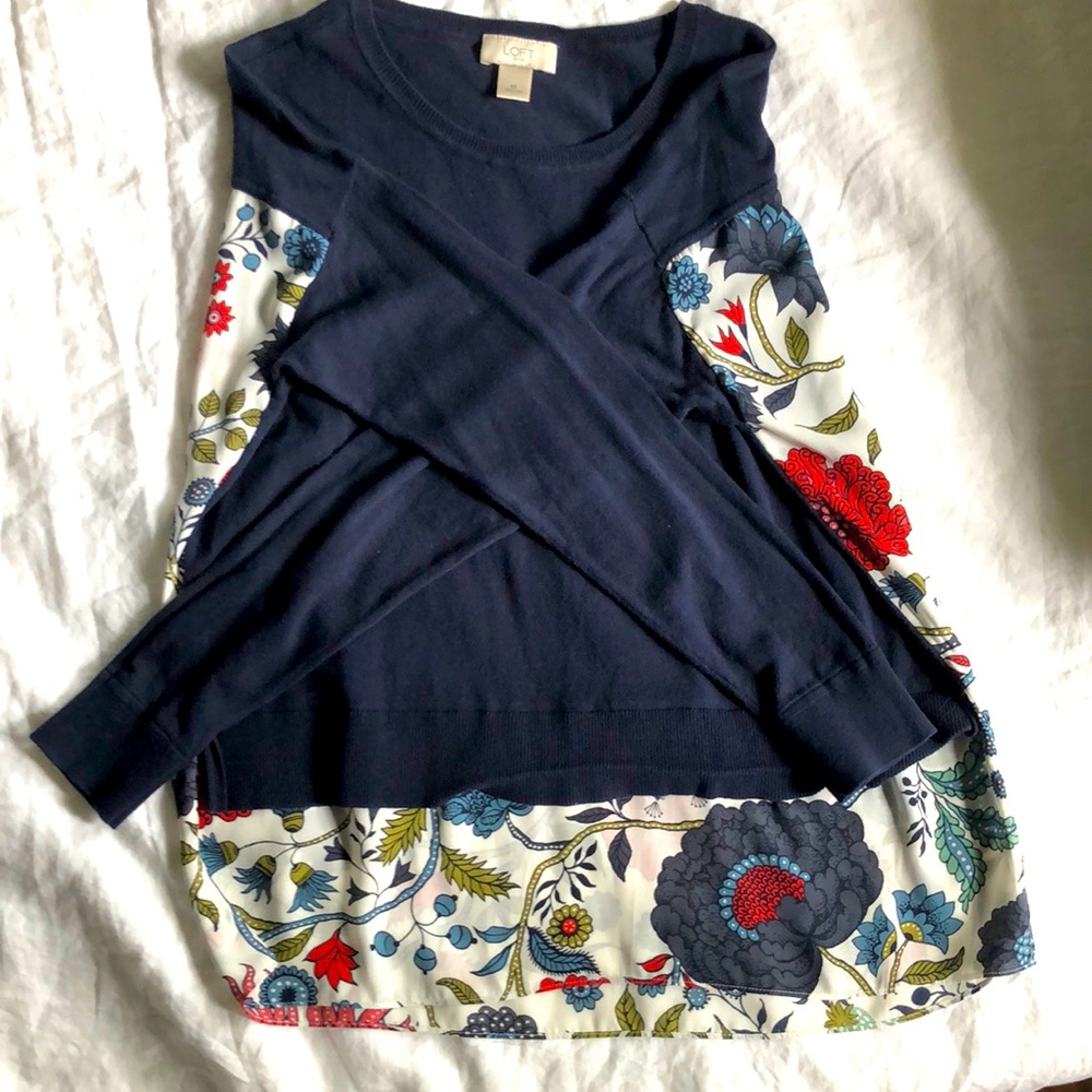 LOFT medium sweater/blouse with fun print